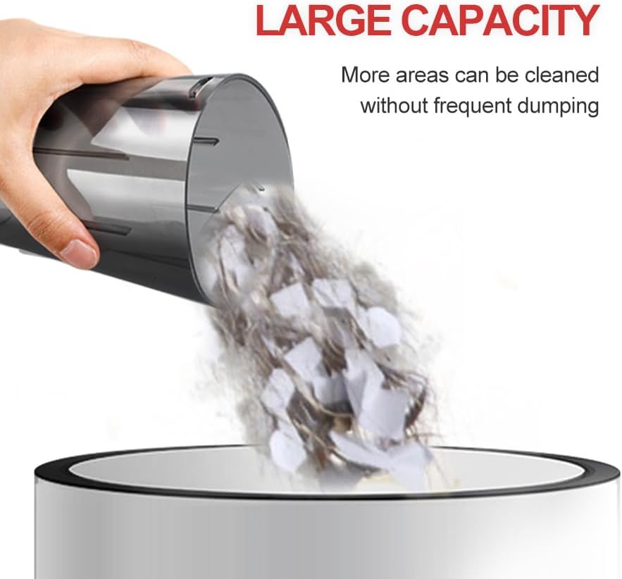 Handheld Vacuum Cleaner, Cordless Vacuum Cleaner, 6.5KPA Super Powerful Suction Cleaner, Rechargeable Portable Hand Vacuum,with LED, HEPA Filter, for Home & Pet Hair (Black) - Image 6