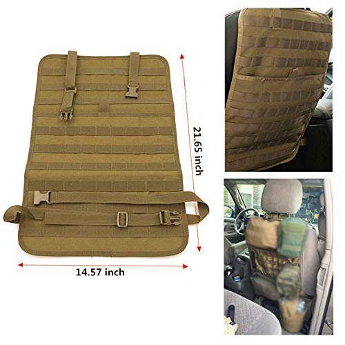 FIRECLUB Car Seat Back Organizer, Tactical MOLLE Vehicle Panel Car Seat Cover Protector