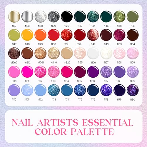 Image of Beetles Gel Nail Polish Kit with U V Light -54 Pcs Gel Nail Kit Four Seasons Glow 32 Colors Set with Base Matte & Glossy Top Coat Soak Off Home Salon Nails DIY Manicure Gifts for Women