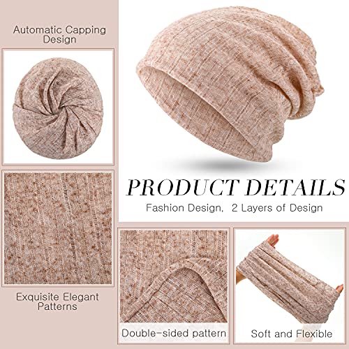 SATINIOR 5 Pieces Women's Slouchy Beanie Chemo Hat Stretch Cancer Head Wraps Sleep Head Scarf for Cancer Patient4