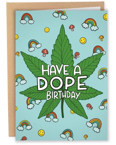 Sleazy Greetings Funny Stoner Birthday Card for Men and Women | 5 x 7 Inch Card with Blank...