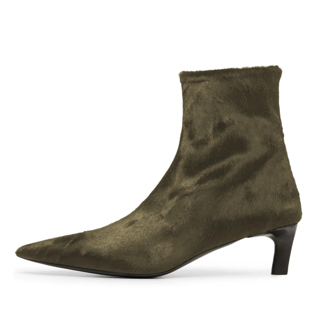 FOWT Women Pointed Toe Soft Velvet Ankle Boots Comfy Low Kitten Heel Side Zipper Booties Fashion Party Casual