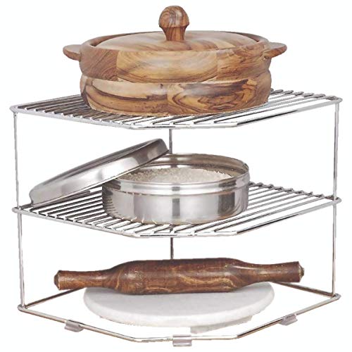 Kariox Stainless Steel Multipurpose Kitchen Corner Shelf Rack Stand