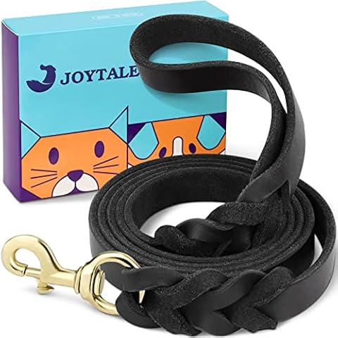 Joytale Hundeleine Leder, 1.8/1.5/1.2m Fettlederleine lederleine Hund aus weichem Leder Cover