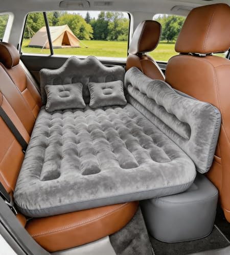 Umbrauto Truck Air Mattress Back Seat| Inflatable Car Camping Mattress Bed for Back Seat, SUV Blow Up Rear Seat Sleeping AirBed for Van Travel with Pump & Pillows