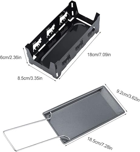 Miniatura 6 de Mini raclette de queso, parrilla de raclette antiadherente plegable portátil, sartén para derretir queso a la luz de las velas, con espátula