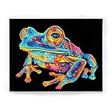 DIAMOND DOTZ 2594353 Original 5D Diamond Painting Set, Neon Baumfrosch, mit Neonfarben und Samt, DIY Diamant Malerei Bilder für Erwachsene und Kinder ab 12 Jahren, Intermediate