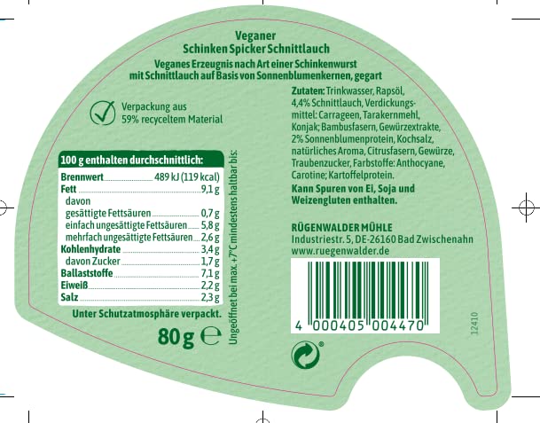 Rügenwalder Veganer Schinken Spicker Schnittlauch, 80 g – Bild 4