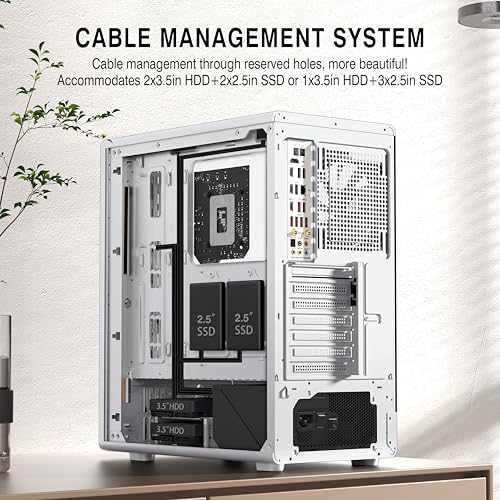 Image of FOIFKIN M1 PC Case - Walnut Front pane Pre-Installed 4 PWM ARGB Fan, ATX Mid-Tower Computer case, Gaming PC Case, 240MM RAD Support, Type-C, FOIFKIN (White Walnut)