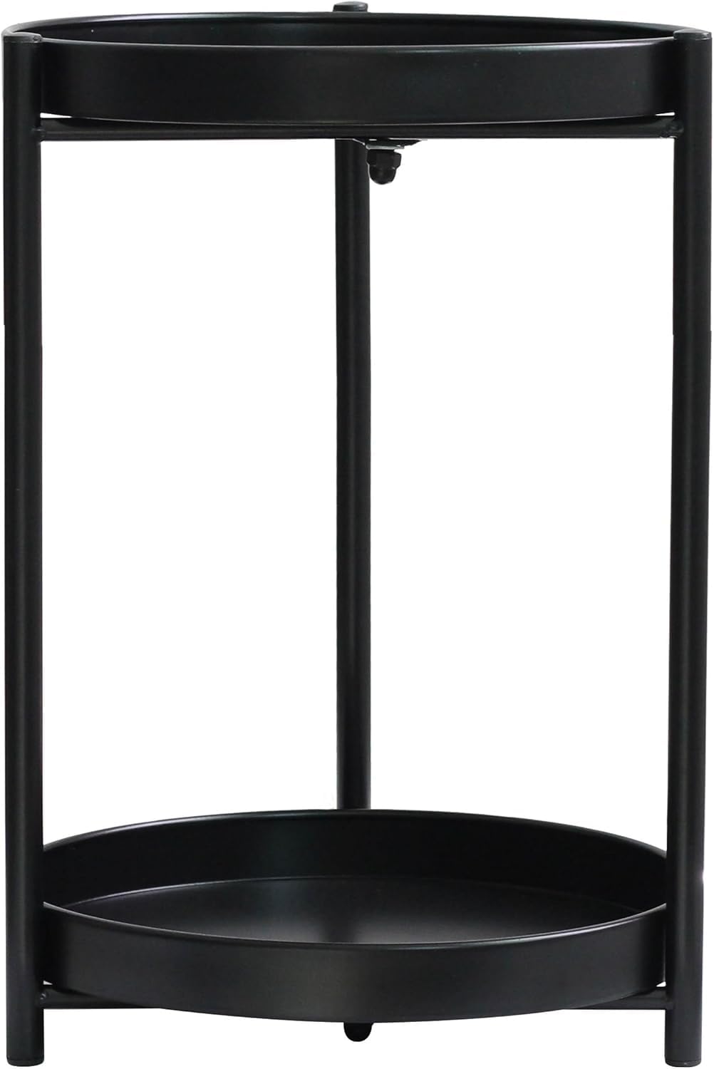 KEENSUNI Olly & Rose Metal Stand - 2 Tier Plant Stand - Matt Black - Side Table Coffee Table D 31cm H 43cm