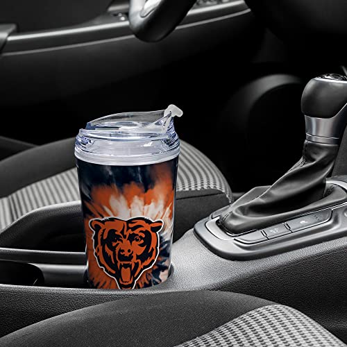 Image of Rico Industries NFL Football Glitter 24oz Acrylic Glitter Tumbler with Hinged Lid, Officially Licensed Double Wall Tumbler with Straw
