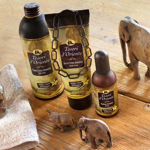 Tesori d’Oriente - Cremebad Vanille und Ingwer aus Madagaskar, Duschgel, das der Haut ein langanhaltendes Wohlgefühl verleiht, 500 ml
