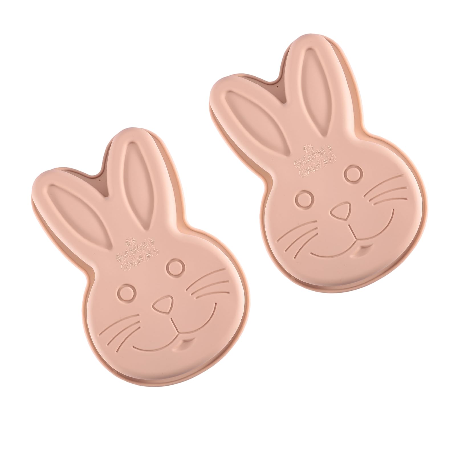 Whoasyst 2Pieces Food Grade Silicones Bunnies Shape Cake Pan Set for Oven and Freezers Use Silicones Baking Molds