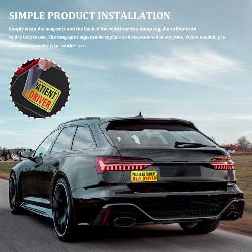 Image of 3PCS New Drive Magnet for Car, Magnet Car Sticker, Magnetic New Driver Vehicle Reflective Sign, Reusable Movable Rookie Driver Reflective Magnets Stickers Universal Fit Car Bumper (Style 2)