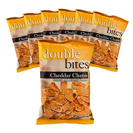 Weight Loss Systems High Protein Cheddar Cheese Double Bites, Crunchy Diet Snack Chips, 10g Protein, Low Calorie, Lower Carb, Low Fat, Gluten Free, No Cholesterol, Crunchy Diet Snack Chips, 1 Pack of 7 Servings Bags