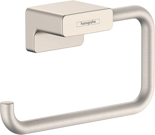 hansgrohe AddStoris 41771820 - Portarrollos de papel higiénico (6.0 in, sin tapa, níquel cepillado)