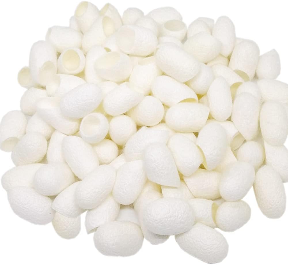 TTSAM 100pcs Fresh Natural Silk Ball Cocoons Facial Cleanser Balls Healthy Skin Care Scrub Face Massage