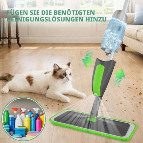 ILAVCOOL Sprühwischer Bodenwischer Wischer mit Sprühfunktion, Wischmopp für Bodenreinigung...