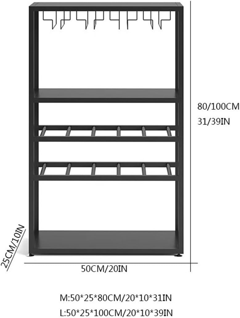 Wine Bottle Storage Iron Home Floor Small Wine Rack Wine Cooler Wine Wine Storage Display Rack Shelves Wine Glass Racks Tabletop Wine Rack(Black,Medium)