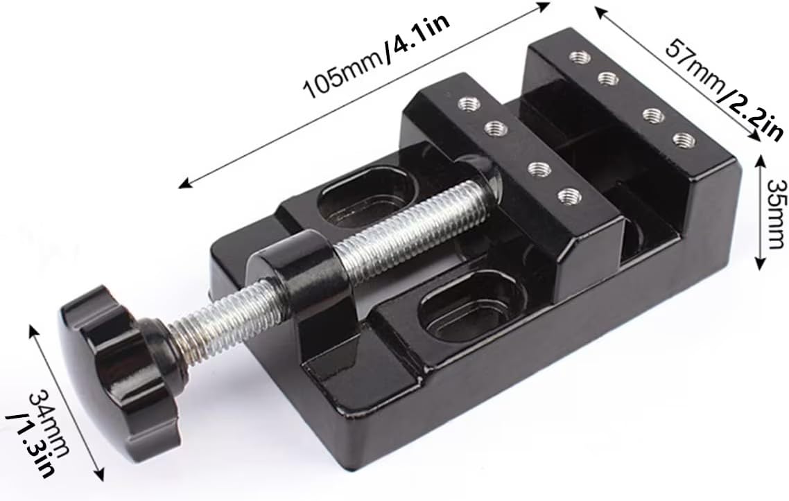 Flat Mini Bench Clamp Tabletop Vise Drill Press Vise Tools, Multi-Purpose Aluminium Alloy Flat Jaw Pliers - Image 2