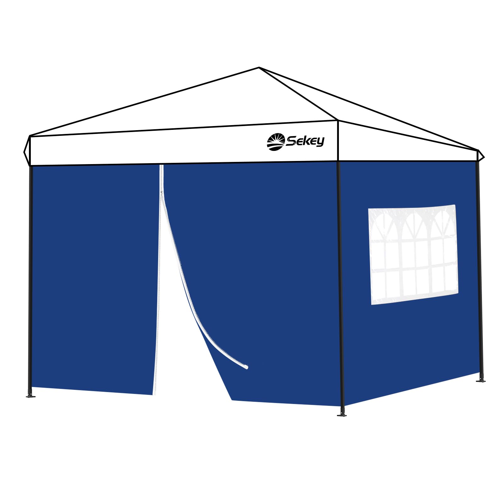 Sekey 2PCS Seitenwände für Pavillon 3x3 Wasserdicht Winterfest, Seitenwände für Pavillon Partyzelt Gartenzelt 3x3m, 1 Fenster 1 Tür, (Navy, 1 Fenster 1 Tür)