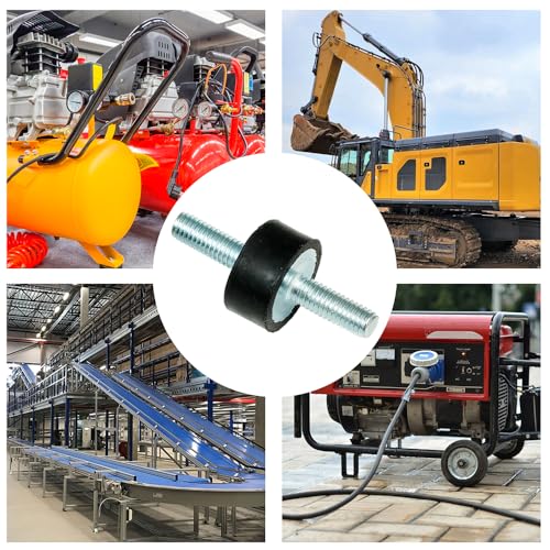 Selyse 4 Stück Gummischwingungsdämpfer, Stoßdämpfer Silentblock, Gummi-Metall-Isolatoren, Vibrationsdämpfer für Autos, Boote, Maschinen (VV M6*18/20 * 10mm)