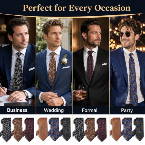 Image of WeiShang Neckties for Men, Classic Formal Tie