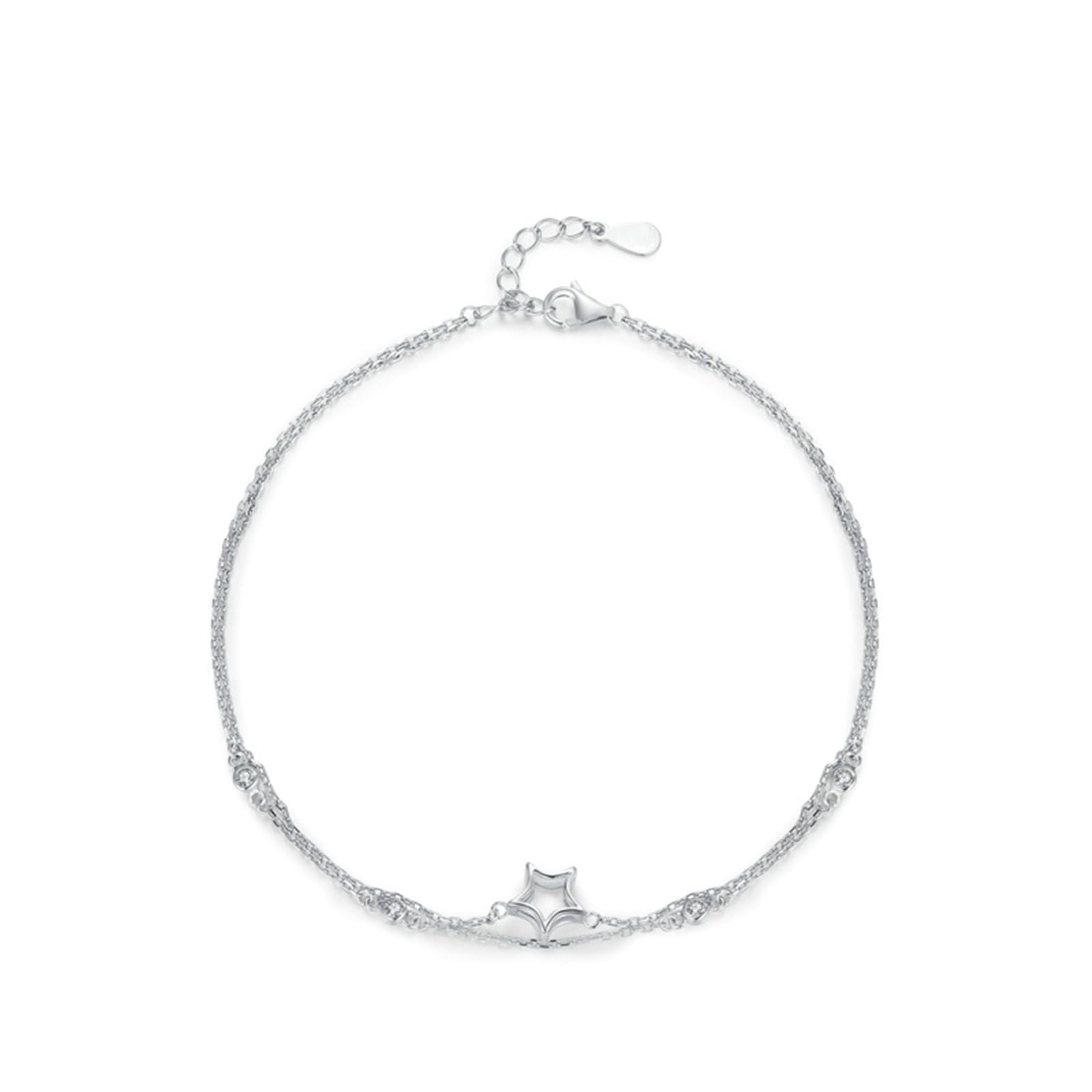 Weißgold Armband Damen 750 585 375 Echtgold Stern