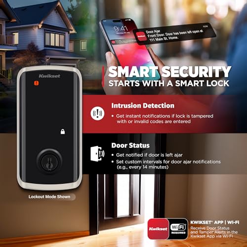 Image of Kwikset Halo Select Smart Lock Keyless Entry Door Lock Wi-Fi and Matter Enabled Deadbolt No Hub Needed, Geofence Auto-Unlock, Grade AAA Certified, Easy Install, Satin Nickel Lifetime Finish Warranty