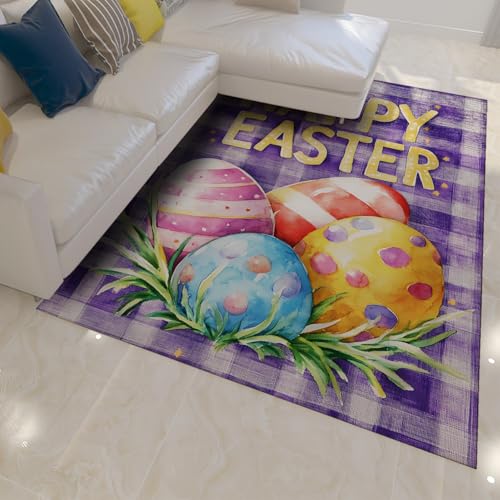 Tapis Easter Eggs vintage violet pour une ambiance douce et cosy