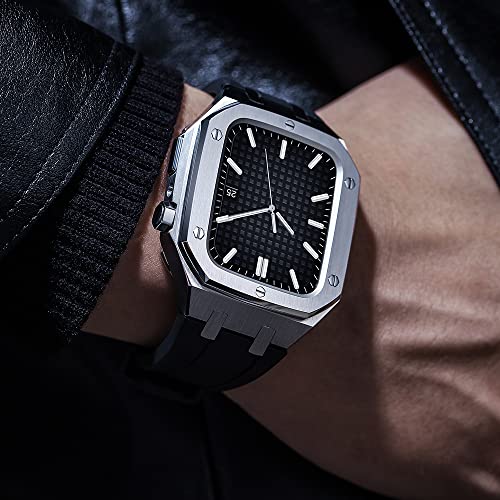Kit modification de luxe PURYN en acier inoxydable finition agate Apple Watch 45mm
