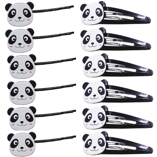 12 Pcs Lovely Panda Hair Clips Barrettes Hairpin Headwear Funny Animal BB Clip Bangs Hair Accessories for Girls Women Fashion Hair Clip Accessories