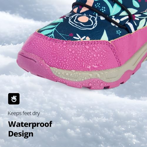 Boys Girls Snow Boots Waterproof Slip Resistant Winter Outdoor Warm Shoes for Toddler Little Kids2