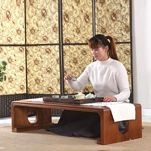 Mesa de té zen rectangular de madera para tatami y balcón estilo japonés retro 3