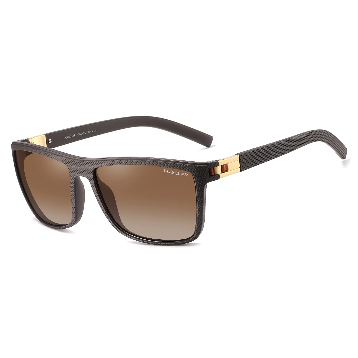PUKCLAR - Occhiali da Sole da Uomo e Donna Polarizzati Sportive, Materiale Leggero, Conducente Occhiali da Sole, Corsa, Ciclismo, Golf UV400, CAT.3