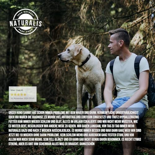 Naturalis Smart 80 Barf Trockenbarf Hundefutter 1kg Lachs Alleinfuttermittel ohne Zusätze getreidefrei sojafrei glutenfrei 100% Natur - schonend luftgetrocknet…