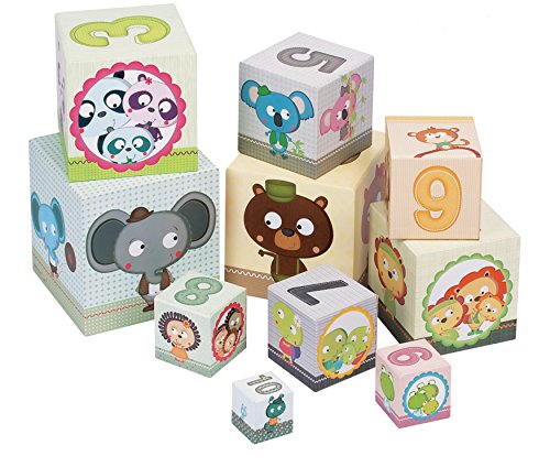 Janod Family Portraits Square Stacking Pyramid, (J02941) #TOP2