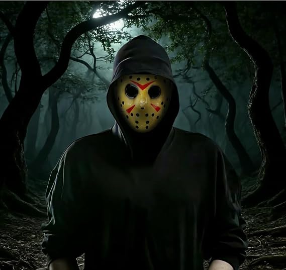 Horror Halloween Masks for Adult Hockey Masks with Bloody Machetes