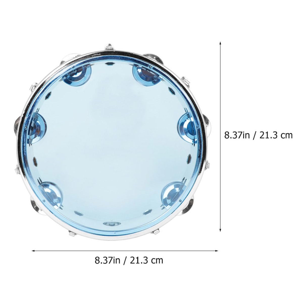 Pandereta Manual Autoadjustable de 8 Pulgadas Aro de Acero Inoxidable | Abs y Metal, Juguete Musical para Niños, Uso en Comunicación E Interacción