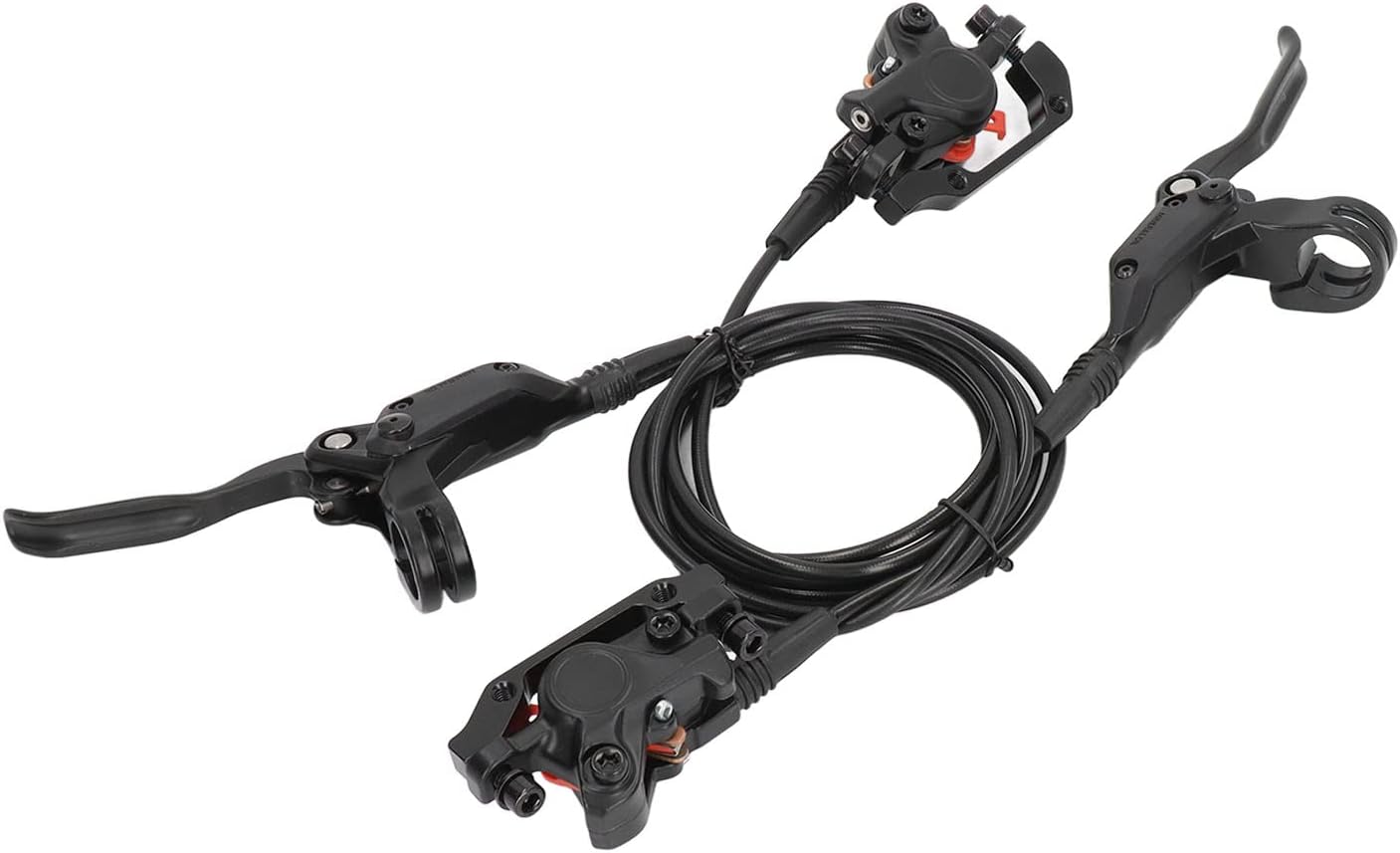 E Bike Disc Brake Set 2pcs Electric Bike MTB Hydraulic Disc Brakes 4 Piston Front Rear Oil Pressure Disc Brake Set for Modification