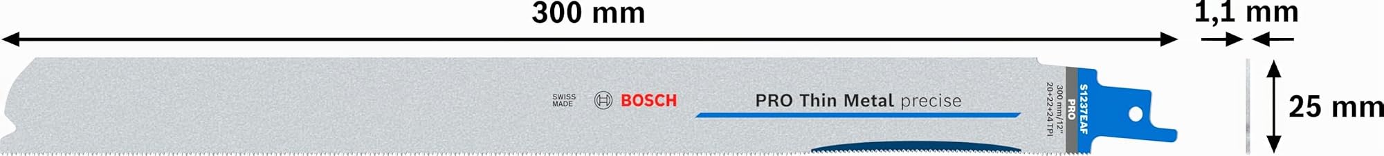 Bosch 5x Lames de scie sabre PRO Thin Metal precise S1237EAF