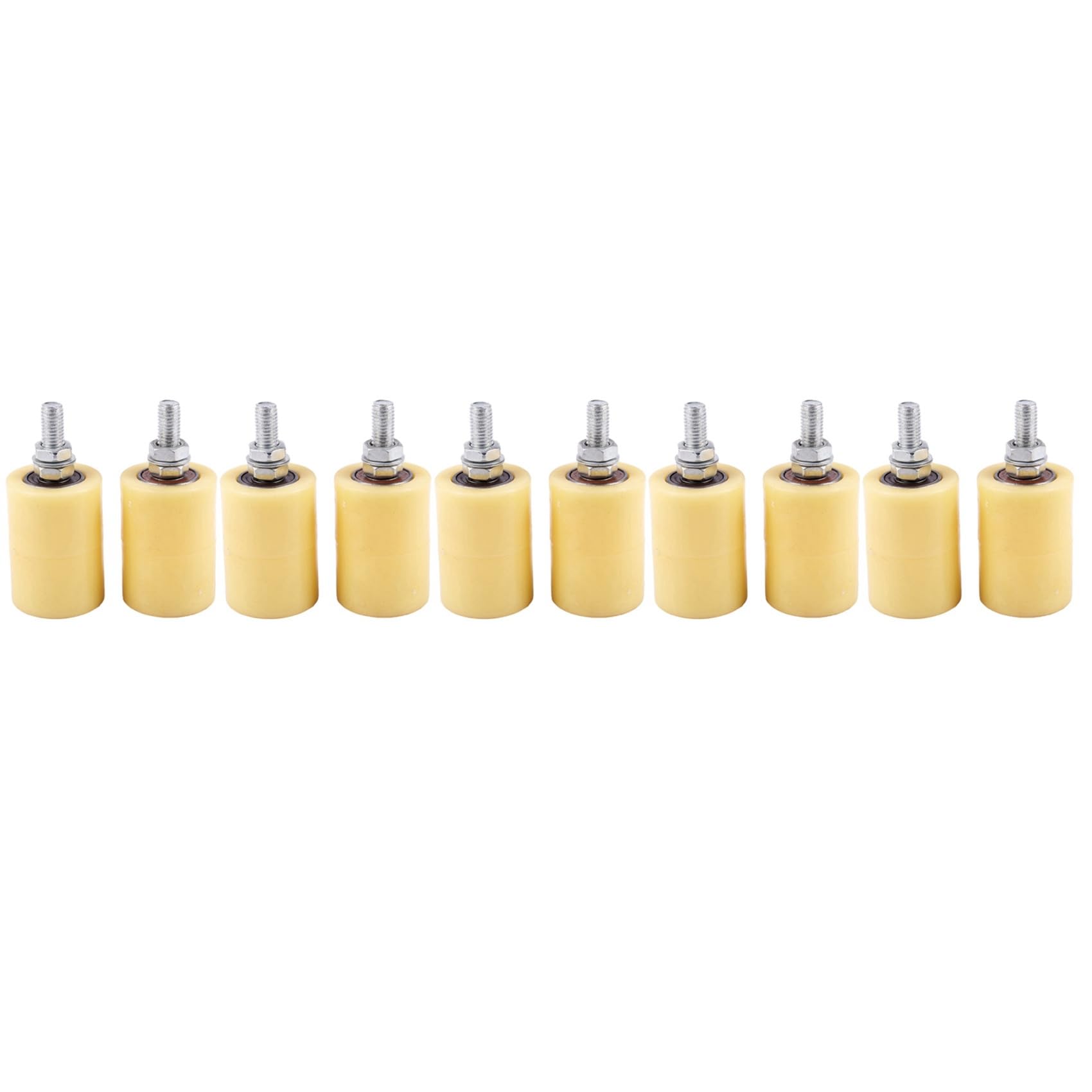 Jnchdghwa Yellow 10Pcs 50X70mm Pp Steel Flat Roller Bearing Guiding Wheel 6201 For Electric Door Sliding Gate
