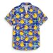 Funny Rubber Duck Hawaiian Shirt Men Blue Water Short Sleeve Button Down with Pocket Tropical Cocktail Print Beach Vacation Summer Party Novelty Casual Top - XX-Large