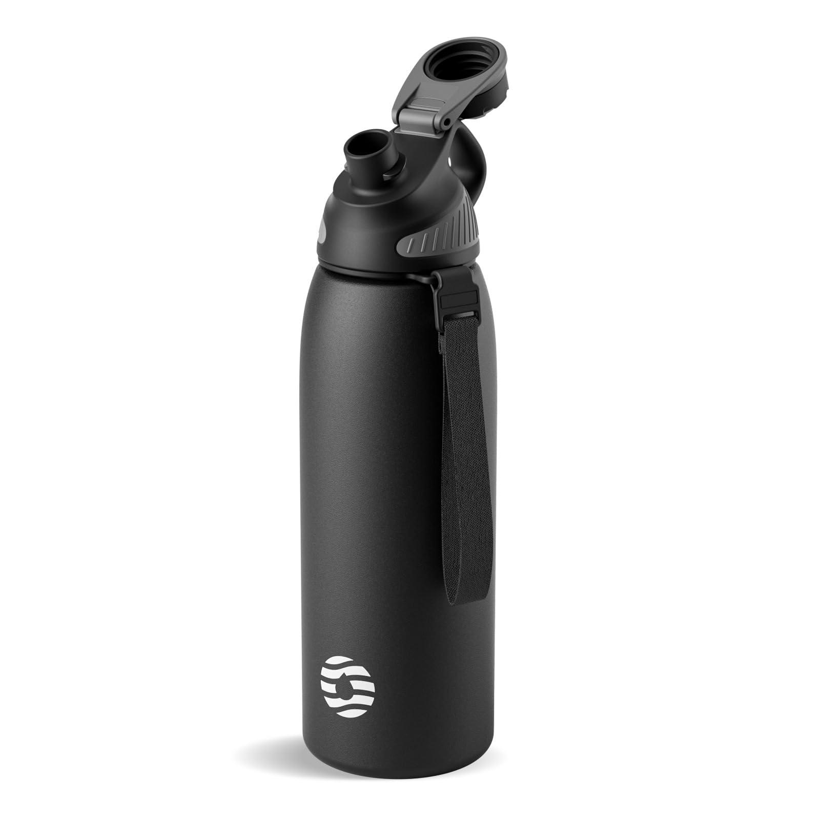 FJbottle 32oz Stainless Steel Insulated Water Bottle No Straw Spout Lid