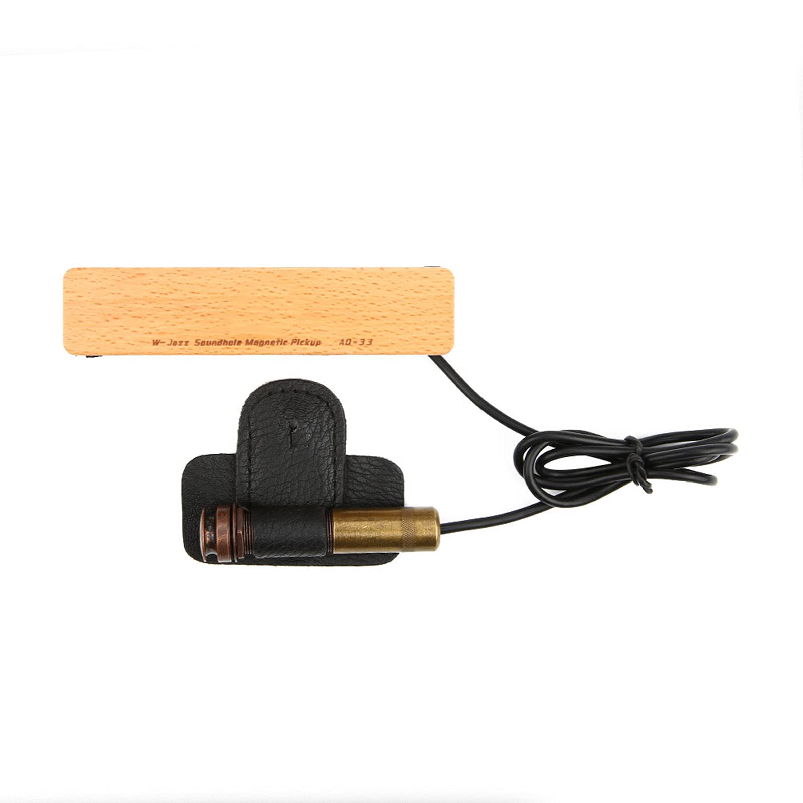 Micro de Guitare en Bois, Micro Externe Magnétique Passif Prise 6,35 mm pour Guitare Folk Acoustique