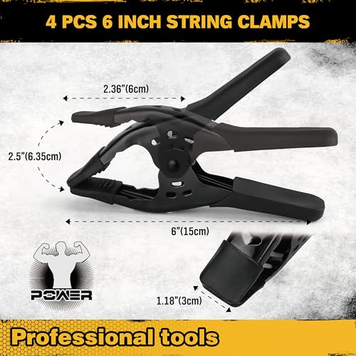 Image of 8-Piece Clamps for Woodworking - 4 Pcs 6 inch Bar Clamps, 4 Pcs Heavy Duty Metal Spring Clamps, Bar Clamps with 150 LBS Load Limit, Quick Release Triggers