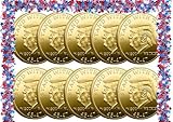 iksya 10 Pack President Coin 2025 Coin Collectors - 45-47 President Coin - Protective Case Included, Commemorative Coins, Gold Plated Coin, Collectible Gift(Gold)