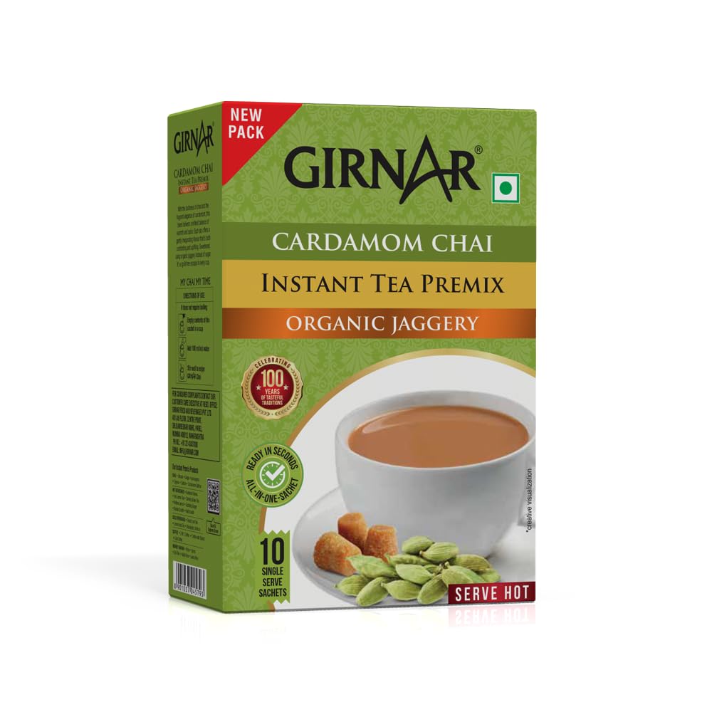 Instant Cardamom Chai Premix With Organic Jaggery - Green, Instant Tea, 453.6 G, Green Tea, 140 Gram