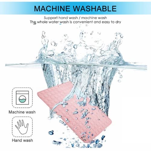 Dog Self Cooling Mat Pet Washable Summer Pads Blanket Hot Weather Sleeping Kennel Mat,Ice Silk Sleep Mat Pad Non-Toxic Breathable Sleep Bed For Large Dogs Cats No Water 27.5 X 39.4 Inches,Pink #TOP6