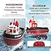 Weendiypty RC Boat, 1/72 2.4Ghz RC Tugboat for Pools and Lakes, High-Speed Remote Control Boat Ship with Low Battery Reminder Boats Water Toys - RTR Version (Black+Red)